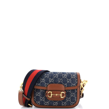 Gucci Horsebit 1955 Shoulder Bag GG Denim Mini