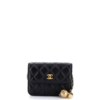 Chanel Pearl Crush Flap Clutch with Chain Quilted Lambskin Mini