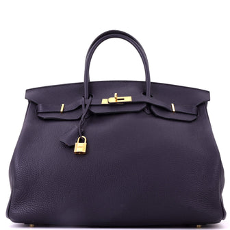 Hermes Birkin Handbag Blue Togo with Gold Hardware 40