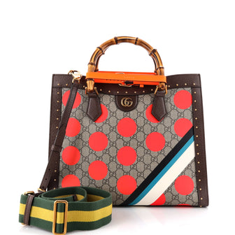 Gucci Diana NM Bamboo Handle Tote Printed GG Coated Canvas and Studded Leather Medium