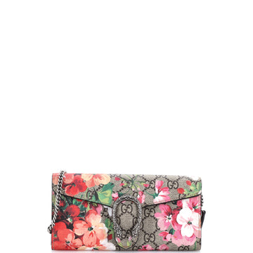 Gucci Dionysus Chain Wallet Blooms Print GG Coated Canvas Long