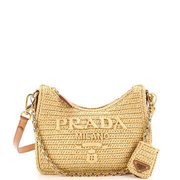 Prada Re-Edition 2000 Shoulder Bag Raffia Mini
