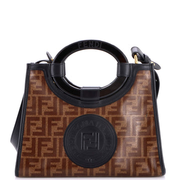 Fendi Runaway Shopper Tote Zucca Coated Canvas Small