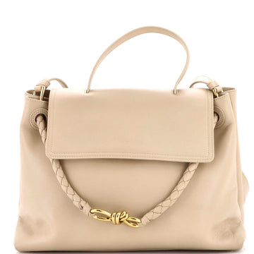 Bottega Veneta Ciao Ciao Top Handle Bag Leather with Intrecciato Detail Medium