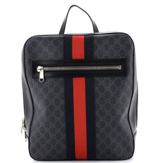Gucci Web Zip Backpack GG Coated Canvas Medium