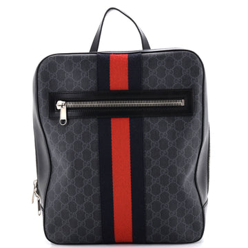 Gucci Web Zip Backpack GG Coated Canvas Medium