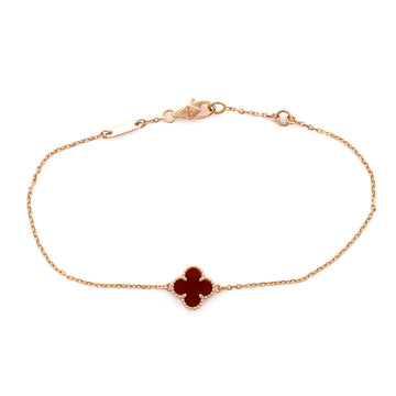 Van Cleef & Arpels Sweet Alhambra Bracelet 18K Rose Gold and Carnelian