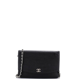Chanel Sevruga Wallet on Chain Caviar
