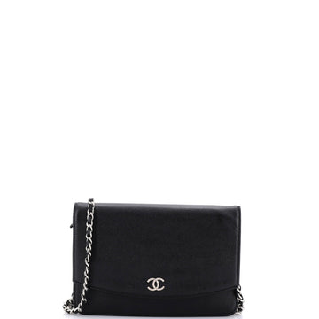 Chanel Sevruga Wallet on Chain Caviar