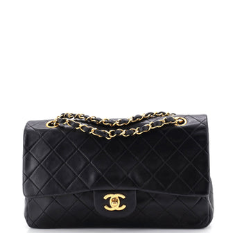 Chanel Vintage Classic Double Flap Bag Quilted Lambskin Medium