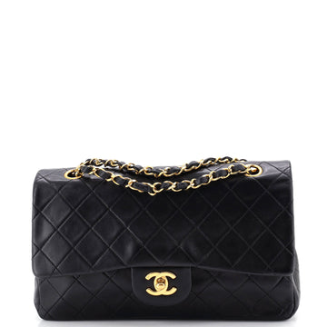 Chanel Vintage Classic Double Flap Bag Quilted Lambskin Medium