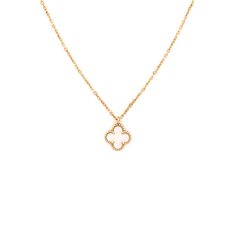 Van Cleef & Arpels Sweet Alhambra Pendant Necklace 18K Yellow Gold and Mother of Pearl