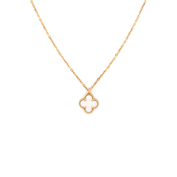 Van Cleef & Arpels Sweet Alhambra Pendant Necklace 18K Yellow Gold and Mother of Pearl
