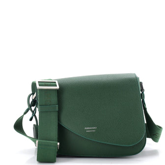 Salvatore Ferragamo Fiamma Messenger Bag Leather Small