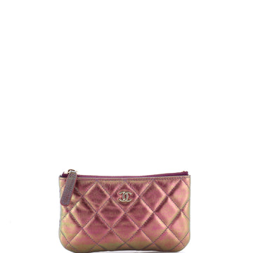 Chanel Classic O Case Pouch Quilted Iridescent Calfskin Mini