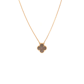 Van Cleef & Arpels Vintage Alhambra Pendant Necklace 18K Rose Gold and Grey Mother of Pearl