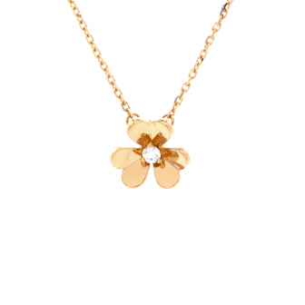 Van Cleef & Arpels Frivole Pendant Necklace 18K Yellow Gold and Diamond Mini