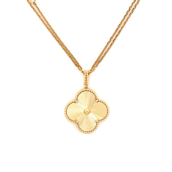 Van Cleef & Arpels Magic Alhambra Long Necklace Guilloche 18K Yellow Gold