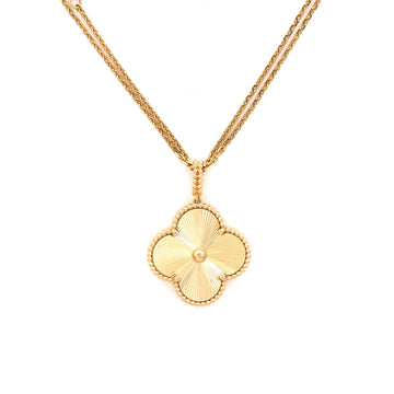 Van Cleef & Arpels Magic Alhambra Long Necklace Guilloche 18K Yellow Gold