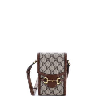 Gucci Horsebit 1955 Crossbody Bag GG Coated Canvas with Leather Mini