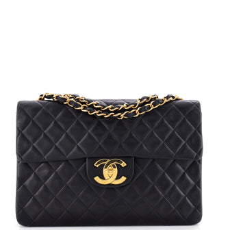 Chanel Vintage Classic Single Flap Bag Quilted Lambskin Maxi