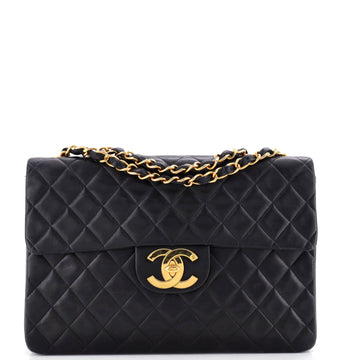 Chanel Vintage Classic Single Flap Bag Quilted Lambskin Maxi