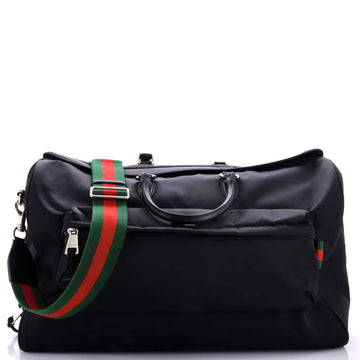 Gucci Convertible Front Pocket Web Duffle Bag Nylon Large