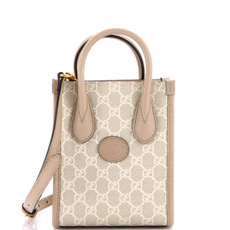 Gucci Interlocking G Patch Tote GG Coated Canvas Mini