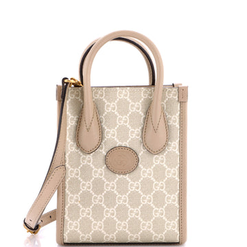 Gucci Interlocking G Patch Tote GG Coated Canvas Mini