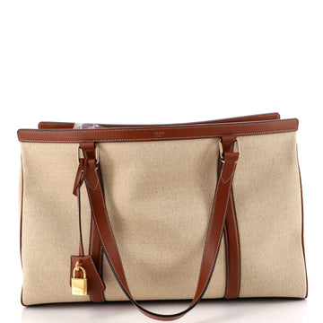 Celine Cabas 16 Bag Canvas with Leather Medium