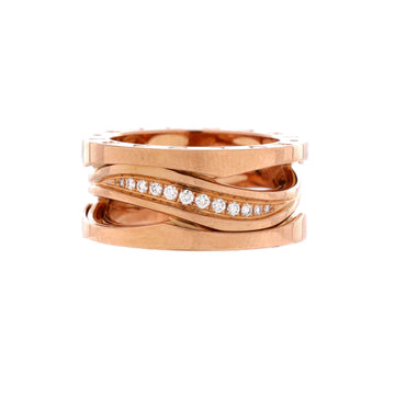Bvlgari B.Zero1 Design Legend Zaha Hadid Three Band Ring 18K Rose Gold with Diamonds