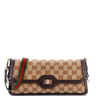 Gucci Luce Shoulder Bag GG Canvas with Leather Small