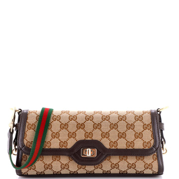 Gucci Luce Shoulder Bag GG Canvas with Leather Small