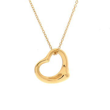 Tiffany & Co. Elsa Peretti Open Heart Pendant Necklace 18K Yellow Gold 16mm