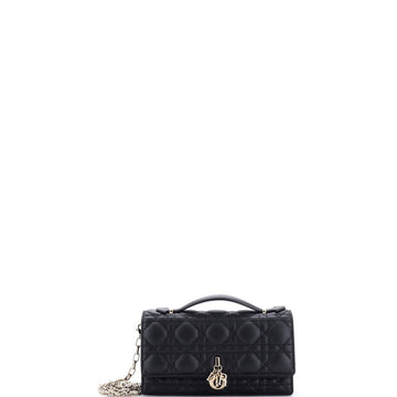 Christian Dior My Dior Top Handle Flap Bag Cannage Quilt Lambskin Mini