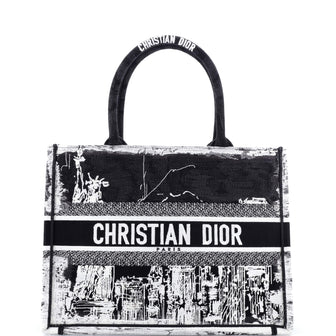 Christian Dior Book Tote Embroidered Canvas Medium
