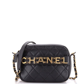 Chanel Logo Enchained Camera Case Quilted Calfskin