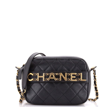 Chanel Logo Enchained Camera Case Quilted Calfskin