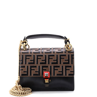 Fendi Kan I Bag Zucca Embossed Leather Small