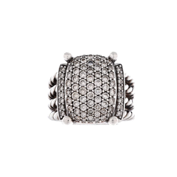 David Yurman Wheaton Ring Sterling Silver and Diamonds 16mm