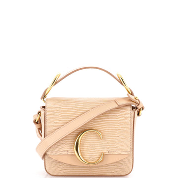 Chloe C Flap Bag Lizard Embossed Leather Mini