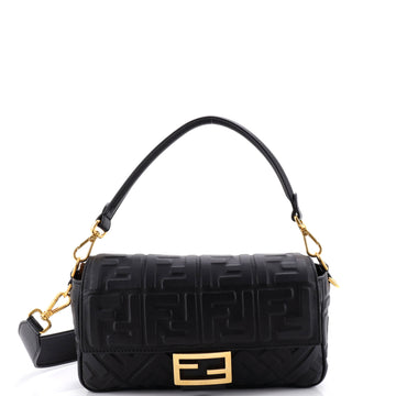 Fendi Baguette NM Bag Zucca Embossed Leather Medium