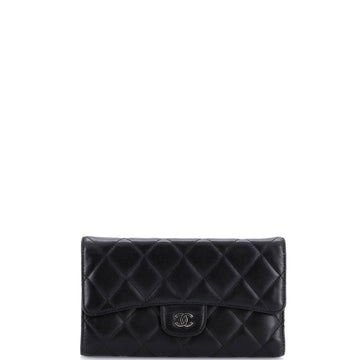 Chanel L-Flap Wallet Quilted Lambskin Long