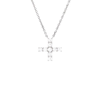 Harry Winston Cross Pendant Necklace Platinum with Diamonds Mini
