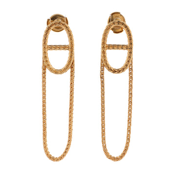 Hermes Chain d'Ancre Danae Earrings 18K Yellow Gold