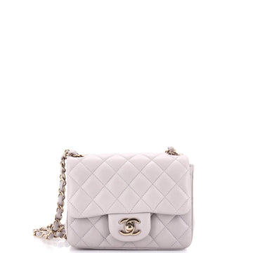 Chanel Square Classic Single Flap Bag Quilted Lambskin Mini
