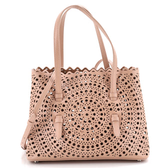 Alaia Mina Tote Laser Cut Leather 25