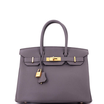 Hermes Birkin Handbag Grey Togo with Rose Gold Hardware 30