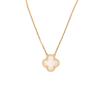Van Cleef & Arpels Vintage Alhambra Pendant Necklace 18K Yellow Gold and Mother of Pearl
