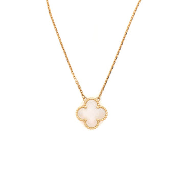 Van Cleef & Arpels Vintage Alhambra Pendant Necklace 18K Yellow Gold and Mother of Pearl